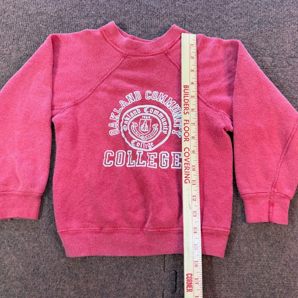 Vintage 70's rare Velva Sheen Oakland Community College Kids Sweatshirt Small A+